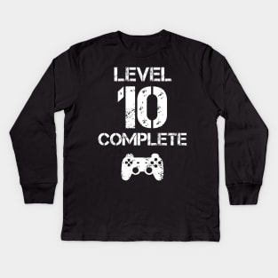 Level 10 Complete T-Shirt - 10th Birthday Gift Kids Long Sleeve T-Shirt